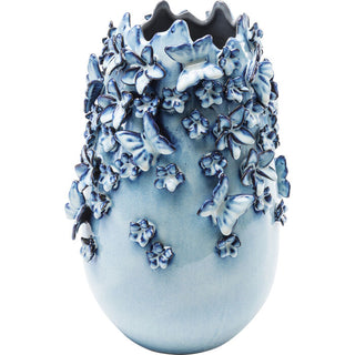 Vase Butterflies Lightblue 35cm KARE MIAMI