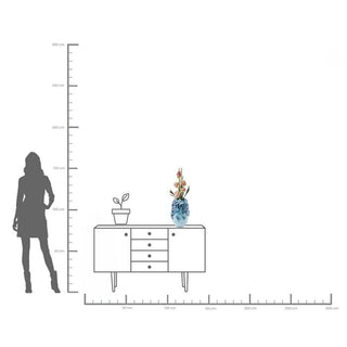 Vase Butterflies Lightblue 35cm KARE MIAMI