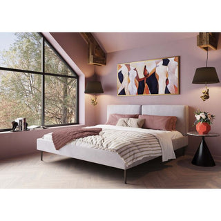 Bed East Side Cord Grey180x200cm - DEKOR