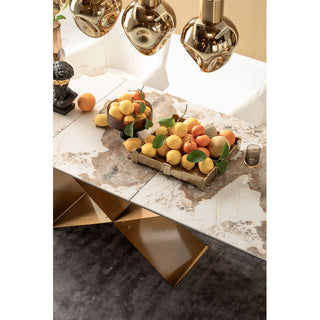 Extension Table Connesso Brass 200(+60)x90cm - DEKOR