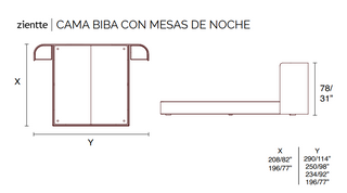 BIBA Bed with Nightstands ZIENTTE - DEKOR