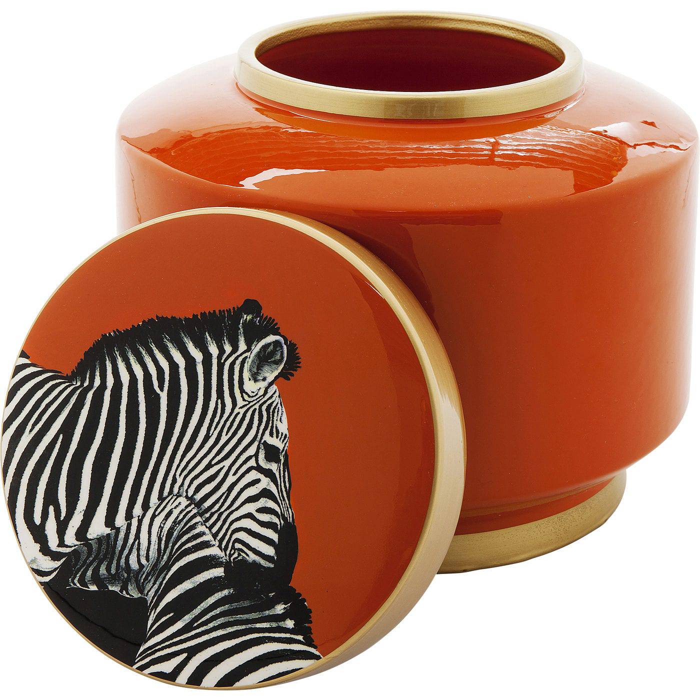 Deco Jar Zebra Orange 19cm - JULIA VENCE STORE