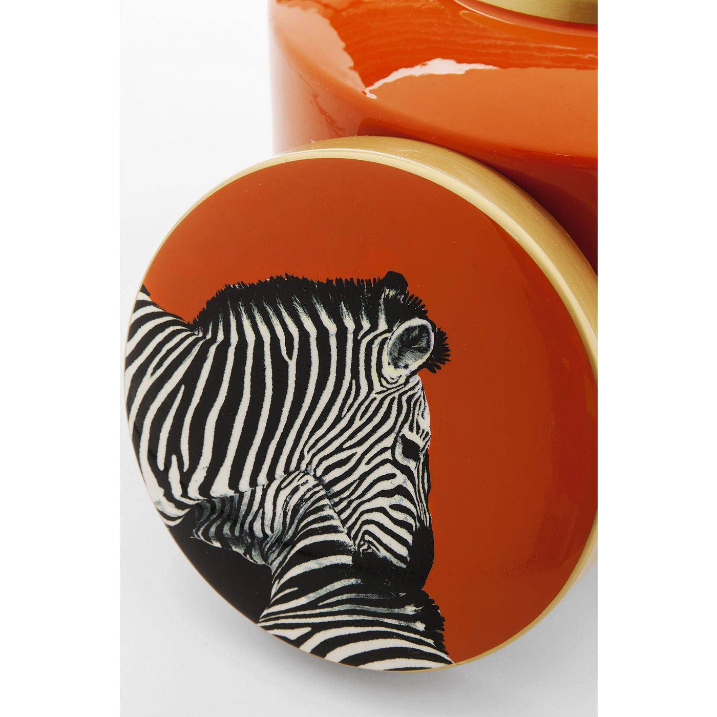 Deco Jar Zebra Orange 19cm - JULIA VENCE STORE