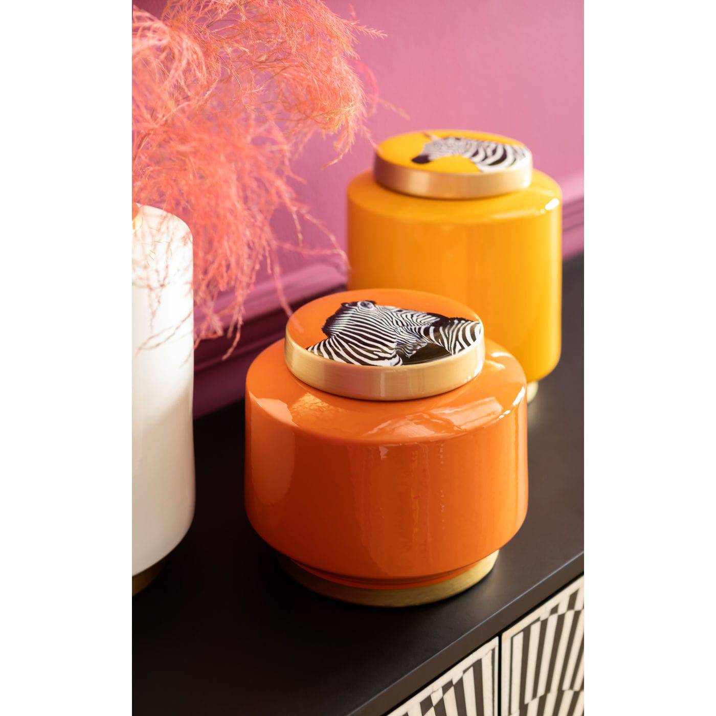 Deco Jar Zebra Orange 19cm - JULIA VENCE STORE