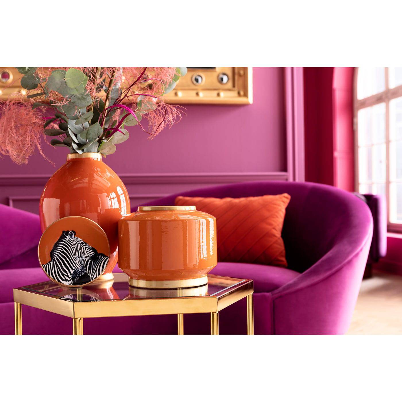 Deco Jar Zebra Orange 19cm - JULIA VENCE STORE
