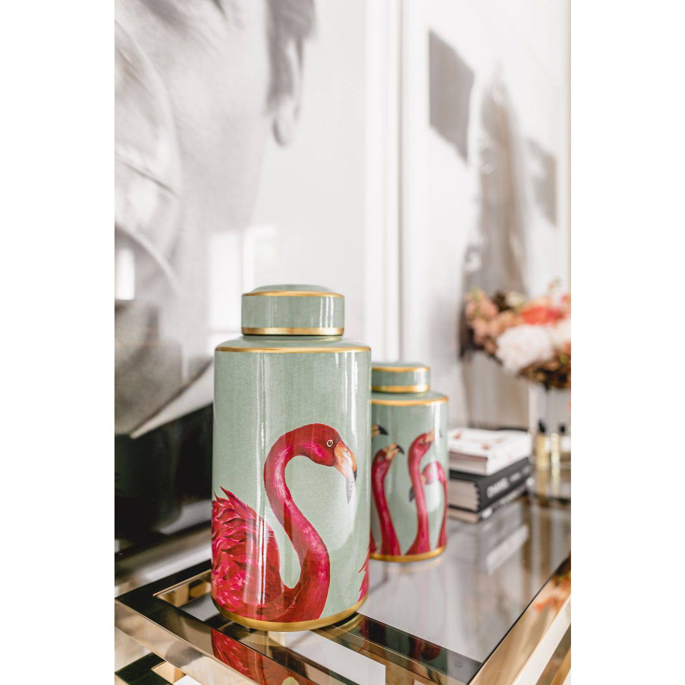 Deco Jar Flamingos 29cm - JULIA VENCE STORE