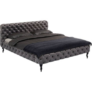 Bed Desire Velvet Silver Grey 200x200cm - JULIA VENCE STORE