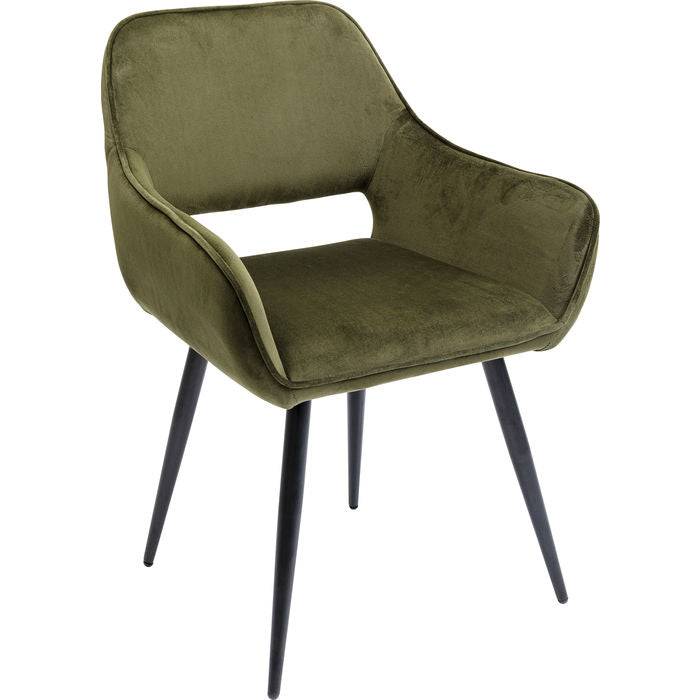 Chair with Armrest San Francisco Dark Green - JULIA VENCE STORE