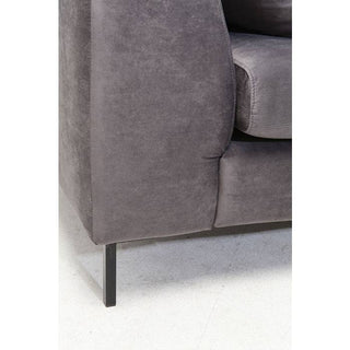 Velvet Grey Corner Sofa