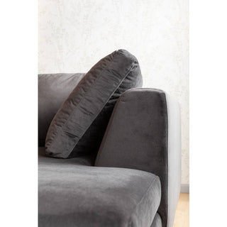 Velvet Grey Corner Sofa