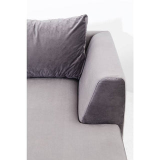 Velvet Grey Corner Sofa
