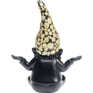 Deco Figurine Gnome Meditation Black Gold 19cm - JULIA VENCE STORE