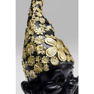 Deco Figurine Gnome Meditation Black Gold 19cm - JULIA VENCE STORE