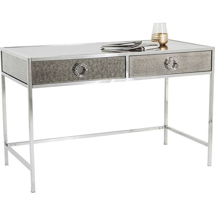 Stainless Steel Grey Glass Desk