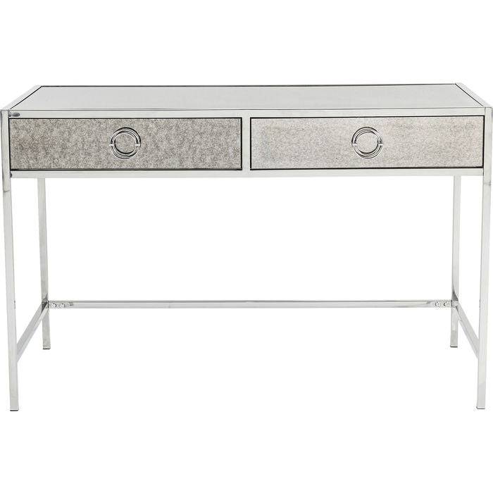 Stainless Steel Grey Glass Desk