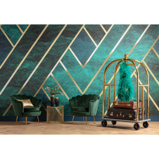 Armchair Water Lily Gold Dark Green - DEKOR