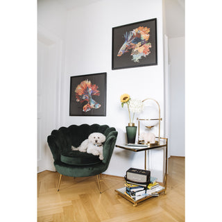 Armchair Water Lily Gold Dark Green - DEKOR