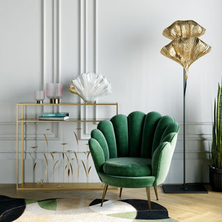 Armchair Water Lily Gold Dark Green - DEKOR