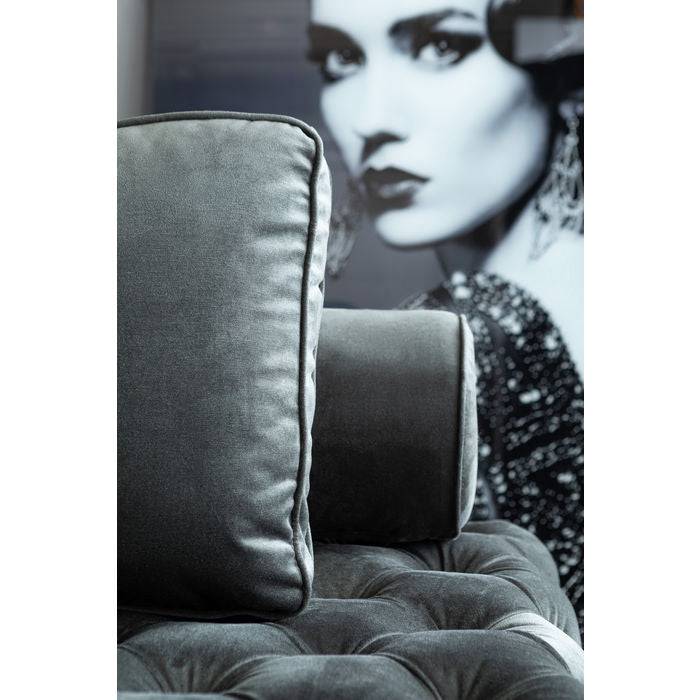 Lounger Bottone Velvet Grey - JULIA VENCE STORE