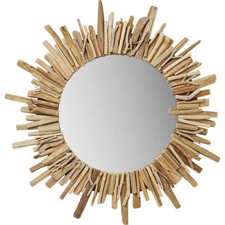 Sunburst Wooden Mirror