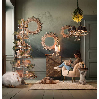 Sunburst Wooden Mirror