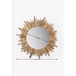 Sunburst Wooden Mirror