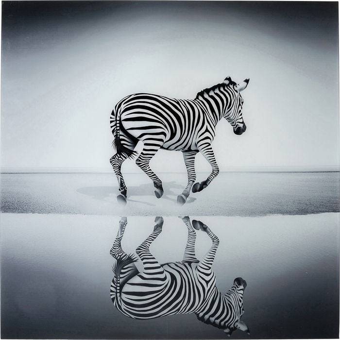 Picture Glass Savanna Zebra 120x120 - JULIA VENCE STORE