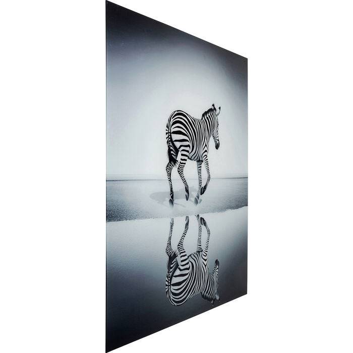 Picture Glass Savanna Zebra 120x120 - JULIA VENCE STORE