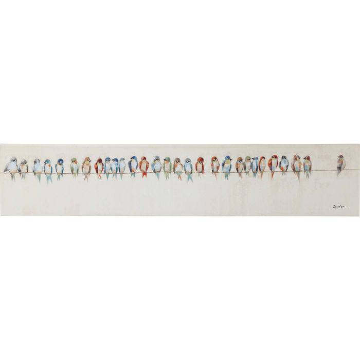 Picture Touched Birds Meeting 30x150cm - JULIA VENCE STORE