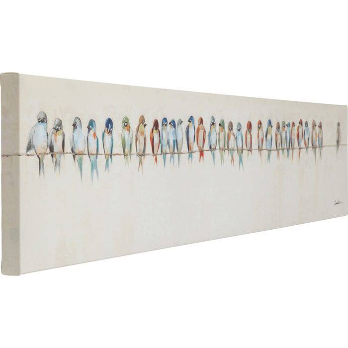 Picture Touched Birds Meeting 30x150cm - JULIA VENCE STORE