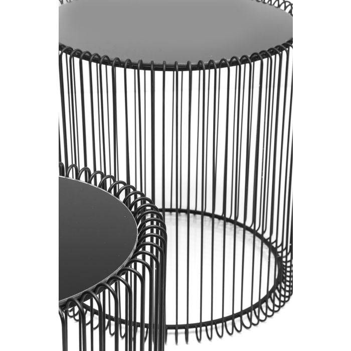 Side Table Wire Black (2/Set) Ø44cm - JULIA VENCE STORE
