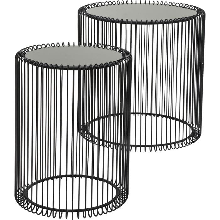 Side Table Wire Black (2/Set) Ø44cm - JULIA VENCE STORE