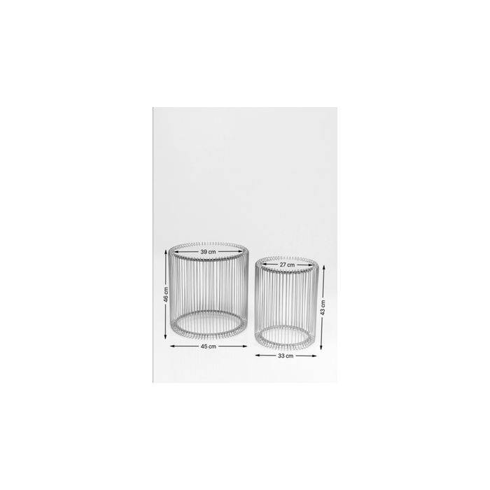 Side Table Wire Black (2/Set) Ø44cm - JULIA VENCE STORE