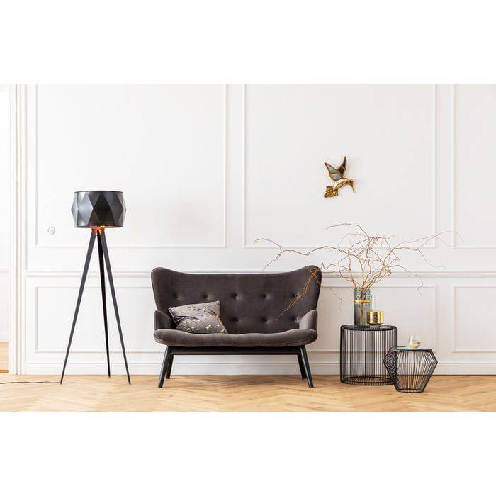 Side Table Wire Marble Glass Black (2/Set) √ò44cm - JULIA VENCE STORE