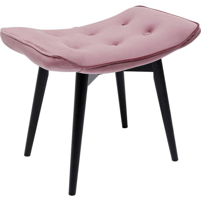 Stool Black Vicky Velvet Mauve 46x59cm - JULIA VENCE STORE