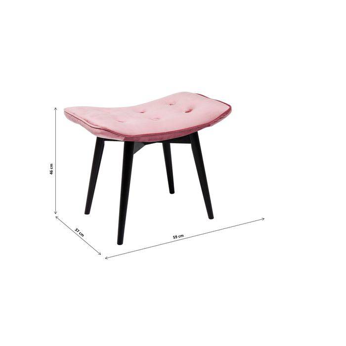 Stool Black Vicky Velvet Mauve 46x59cm - JULIA VENCE STORE