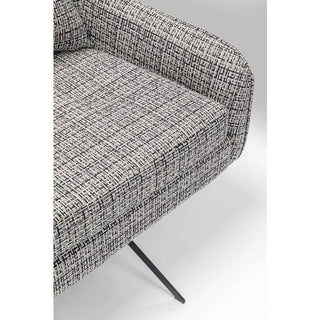 Swivel Armchair Iceland Black White - JULIA VENCE STORE
