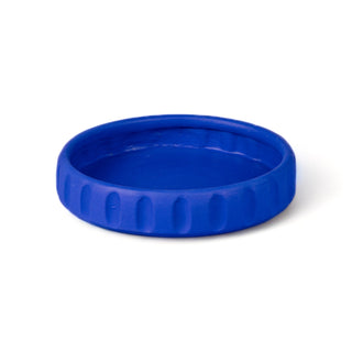 Terracotta Vase with Saucer Dorico Blue SELETTI