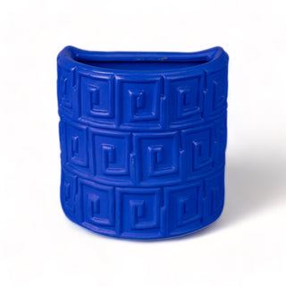 Terracotta Wall Vase Greche Blue SELETTI