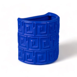 Terracotta Wall Vase Greche Blue SELETTI