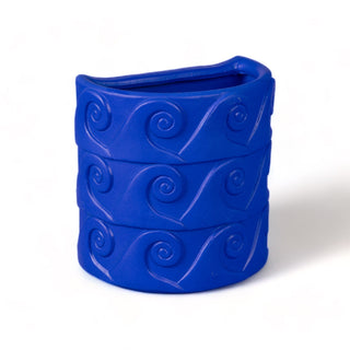 Terracotta Wall Vase Onde Blue SELETTI
