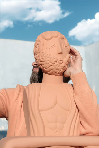 Magna Graecia Terracotta Bust Man SELETTI