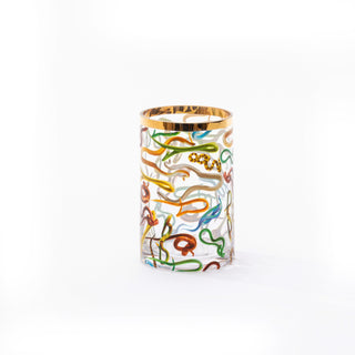Glass Vase Snakes Cylindrical small SELETTI