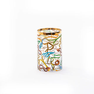 Glass Vase Snakes Cylindrical small SELETTI