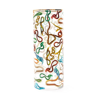 Glass Vase Snakes Cylindrical Big SELETTI