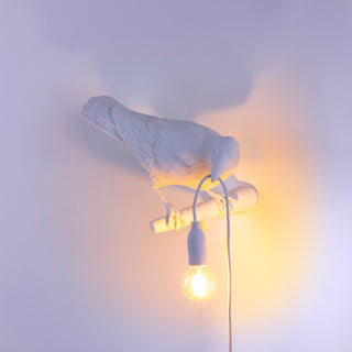Bird Lamp White Looking Right DEKOR
