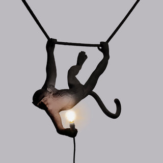 The Monkey Lamp Swing Black SELETTI