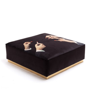 Modular Pouf Lipstick Black SELETTI