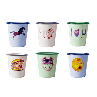 Enamel Glasses Set of 6 SELETTI