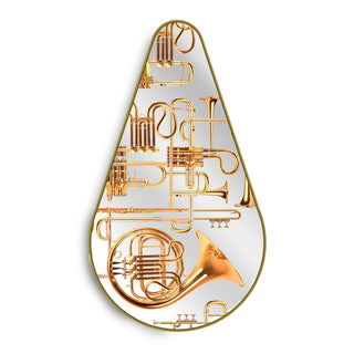 Mirror Gold Frame Pear Trumpets SELETTI